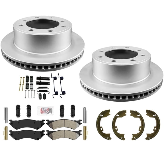 Rear Brake Rotors Brake Pads Brake Shoes Spring Kit For Ford E250 2006 2007