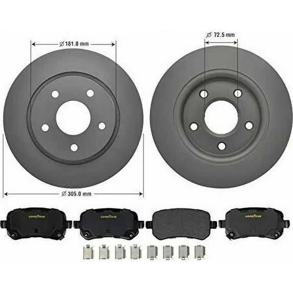 Rear Brake Rotors & Ceramic Pads Kit for Chrysler Dodge VW & More PRK39649R