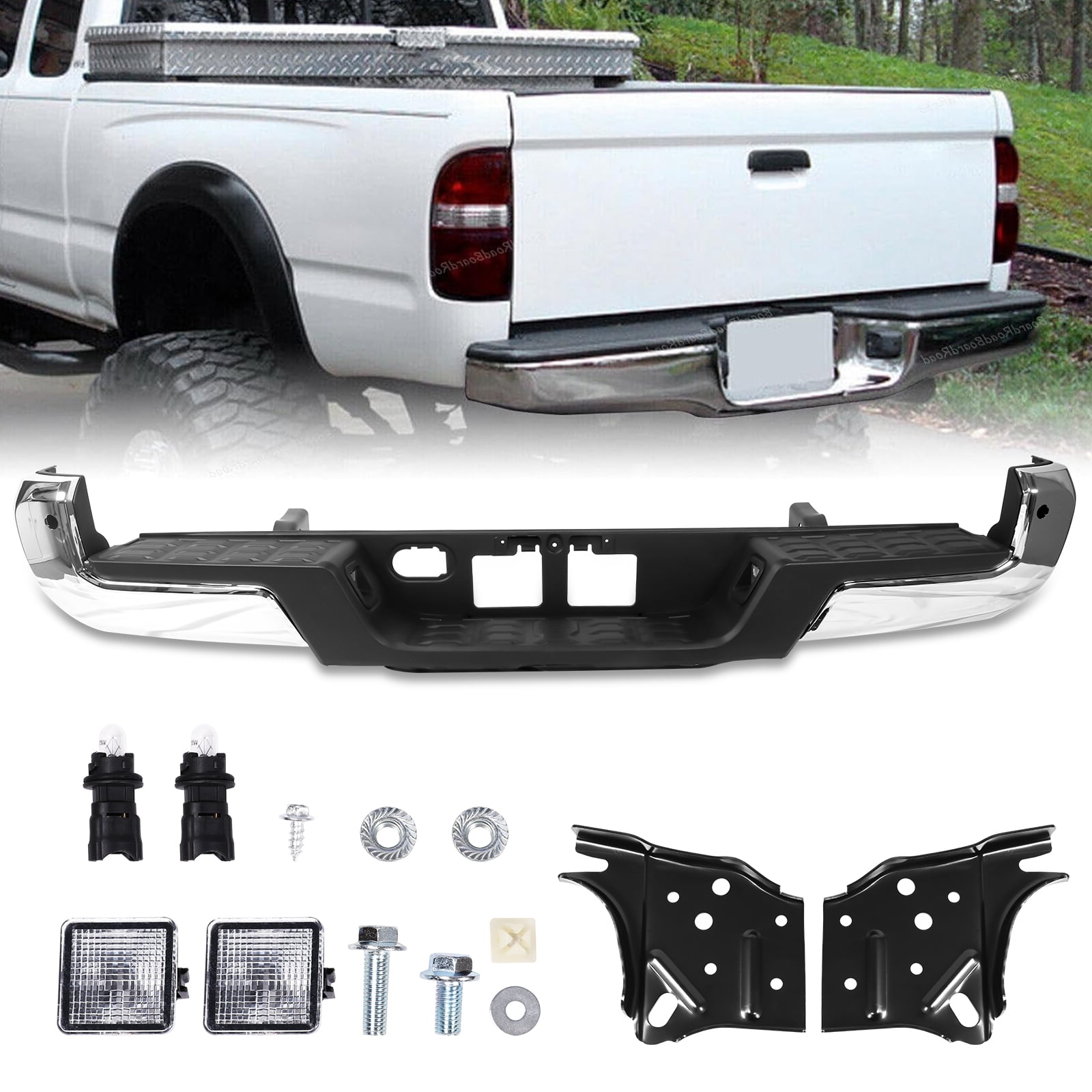 To1004177 Rear Bumper Assembly Compatible With Toyota Tacoma 2016-2020, Fits ...