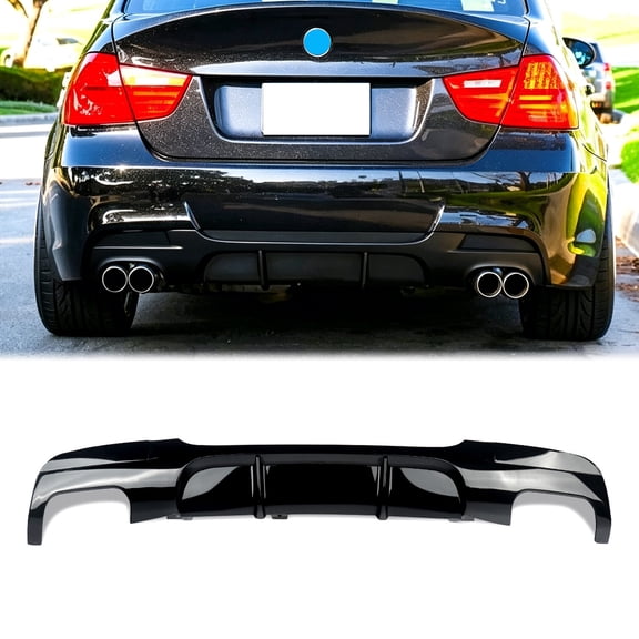 Rear Bumper Diffuser Lip For BMW 3 Series E90 E91 M Sport 2005-2012 Gloss Black