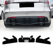 Rear Bumper Diffuser Lip Spoiler Body Kit For Tesla Model Y 2018-2025 Glossy Black