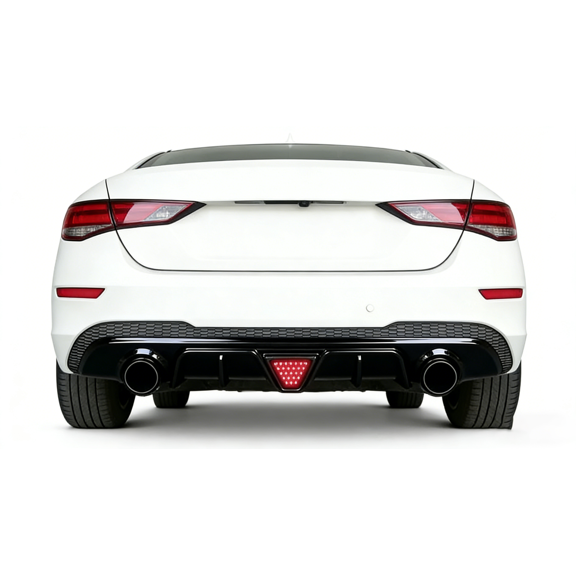 Rear Bumper Diffuser with LED Lamp & Dual Pipe Exterior Decoration Compatible with Nissan Sentra Sylphy 2020-2022 Body Kit Exterior Accessory