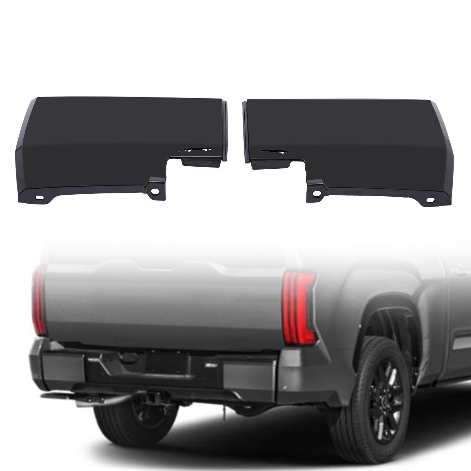 Pair Black Rear Bumper Caps For 2022 2023 Toyota Tundra 521820C050