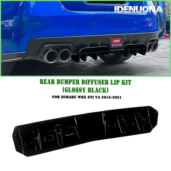 Rear Bumper Lower Diffuser Lip Kit For Subaru WRX STI VA 2015-2021 Glossy Black