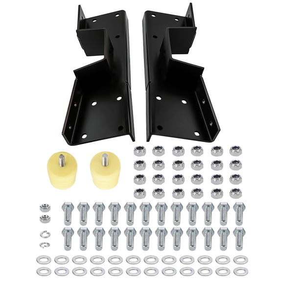 Rear C-Notch Frame Kit with Bump Stops Bolt-On for Chevy Silverado 1500 GMC Sierra Classic Body 2001-2007, Heavy Duty Steel Black Powder Coated, No Welding Required, Includes 2 C-Notches 24 Bolts