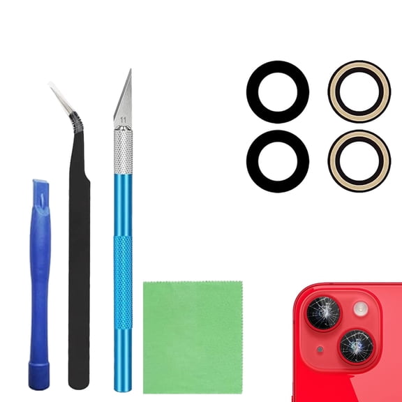 Rear Camera Lens Covers Replacement for iPhone 14/15 & 14Plus/15Plus, Back Camera Len Glass Replacement with Double-Sided Adhesive & Repair Tool Kit for 14/14plus/15/15plus