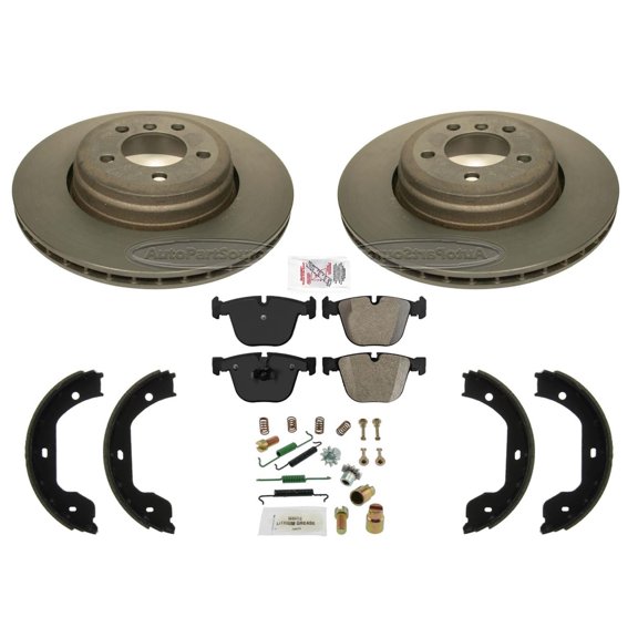 Rear Carbon Performance Disc Brake Rotors & Brake Pads for BMW 745i 2002-2005