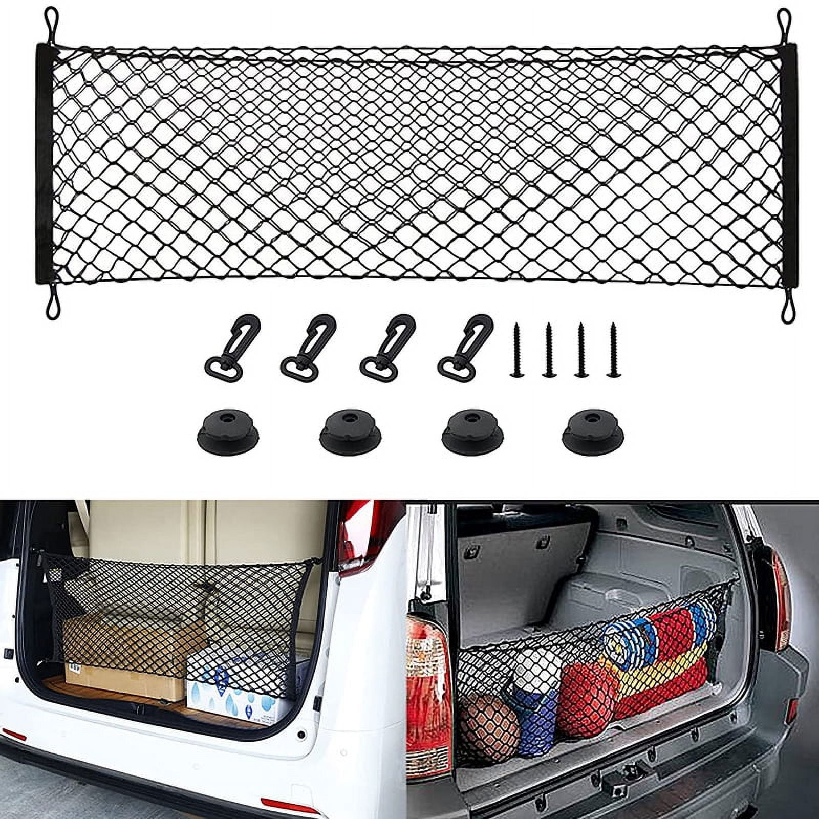 LINKCRO Automotive Cargo Nets for SUV Trunk Net Organizer for Car，Universal  Storage Cargo Net with Hooks，High Elastic Car Rear Cargo Net Stretches to