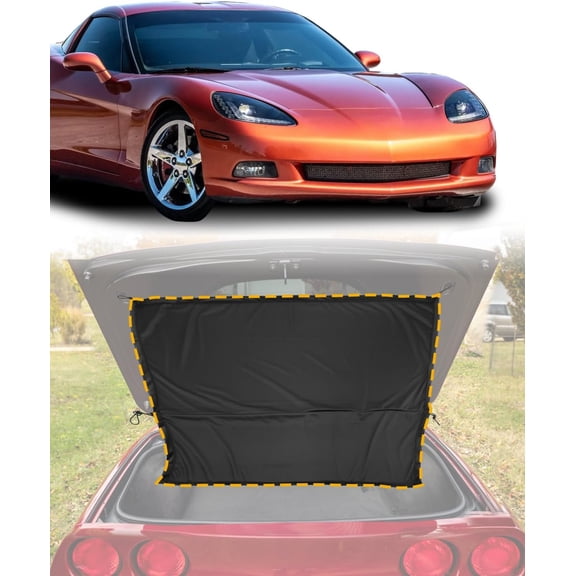 Rear Cargo Shade, Compatible with 2005-2013 Chevy Corvette C6 Coupes, Trunk Security Area Cover, Windshield Inner Sunshade, Window Interior Sun Visor, Folding Portable Flannel Sunvisor