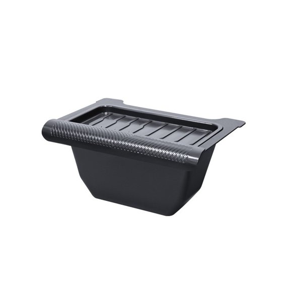Rear Center Storage Box Organizer for Tesla Model Y, Upgraded TPE ABS Console Compartment with Cover Plates, Custom Fit Interior Accessories for Cargo Organization and Space Saving, Black(A)
