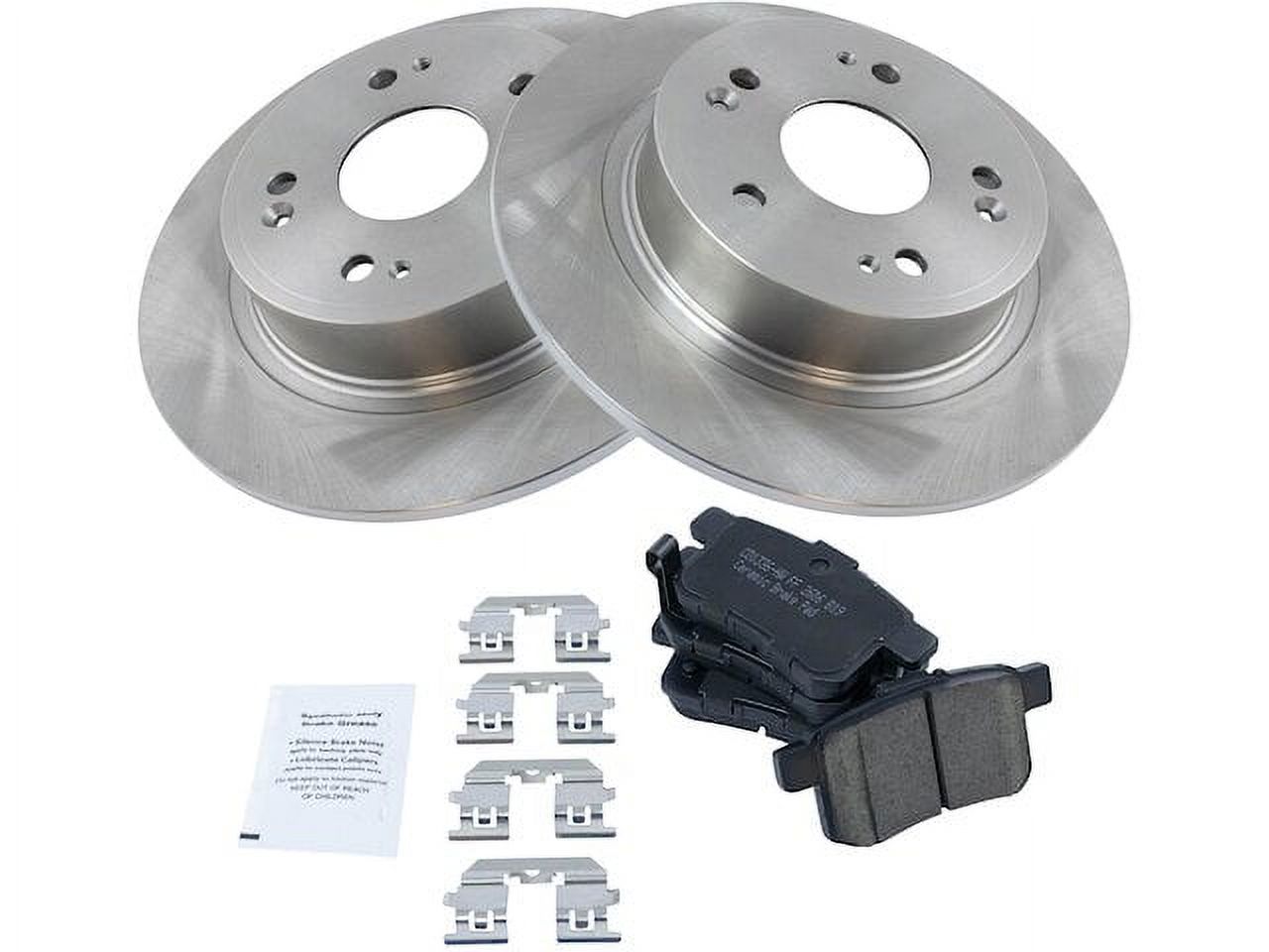 Rear Ceramic Brake Pad and Rotor Kit 5 Lug Vented Rotors