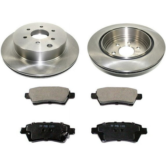 Rear Ceramic Brake Pads and Rotor Kit - Compatible with 2005 - 2012 Nissan Pathfinder 2006 2007 2008 2009 2010 2011