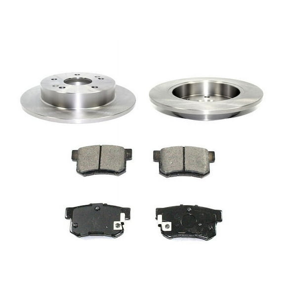 Rear Ceramic Brake Pads and Rotor Kit - Compatible with 2006 - 2011 Honda Civic 2007 2008 2009 2010