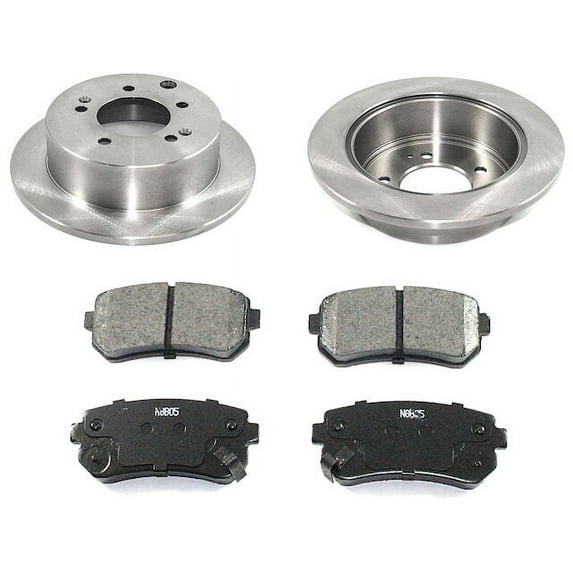 Rear Ceramic Brake Pads and Rotor Kit - Compatible with 2010 - 2013 Kia Forte 2011 2012