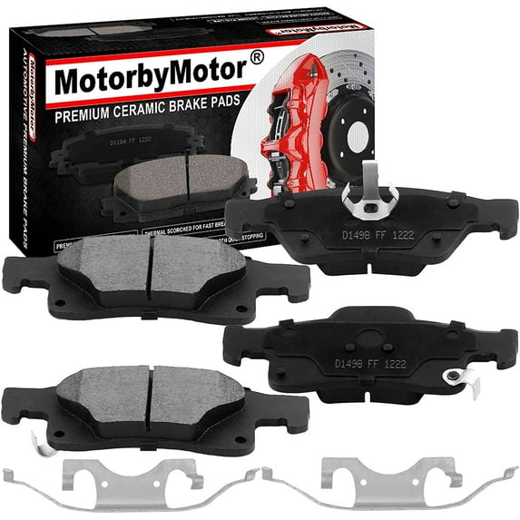 Rear Ceramic Brake Pads w/Hardware Kits Fits for Dodge Durango, Jeep Grand Cherokee-Ceramic Low Dust Brake Pad-4 Pack Fits select: 2014-2015 JEEP GRAND CHEROKEE LIMITED