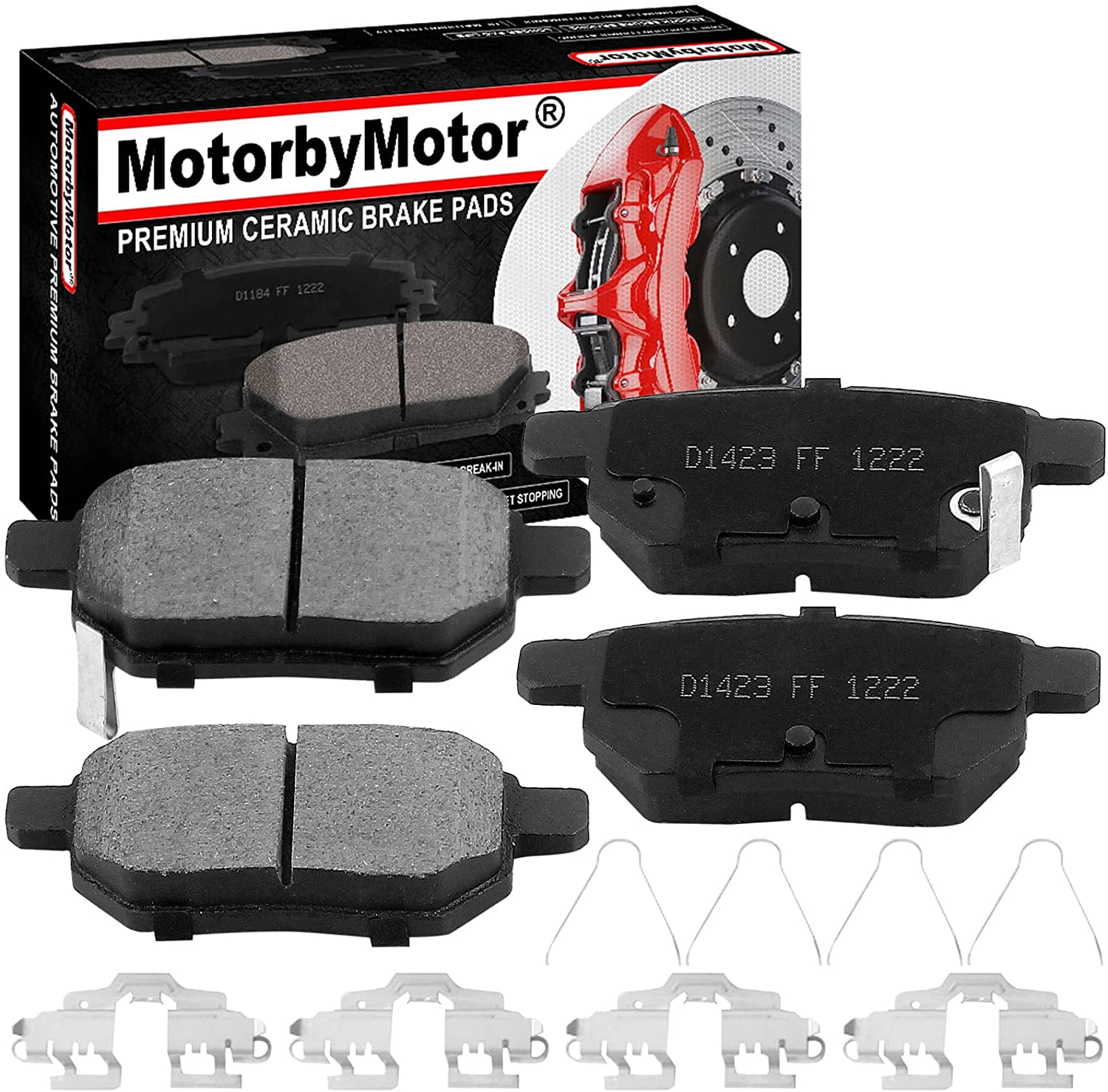 Rear Ceramic Brake Pads w/Hardware Kits Fits for Toyota Corolla Matrix