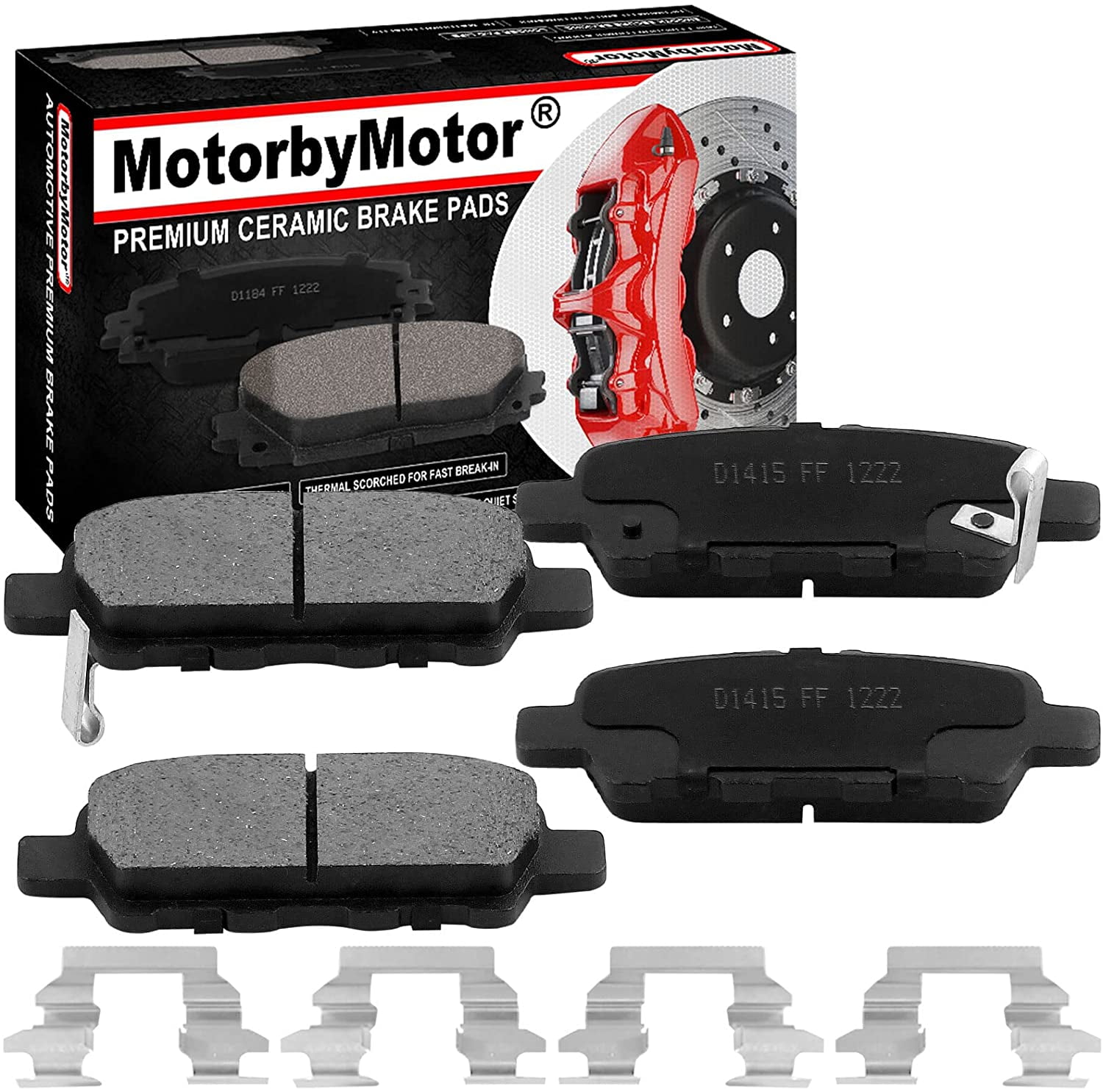 Rear Ceramic Brake Pads w/Hardware Kits Fits fro Infiniti QX60 JX35