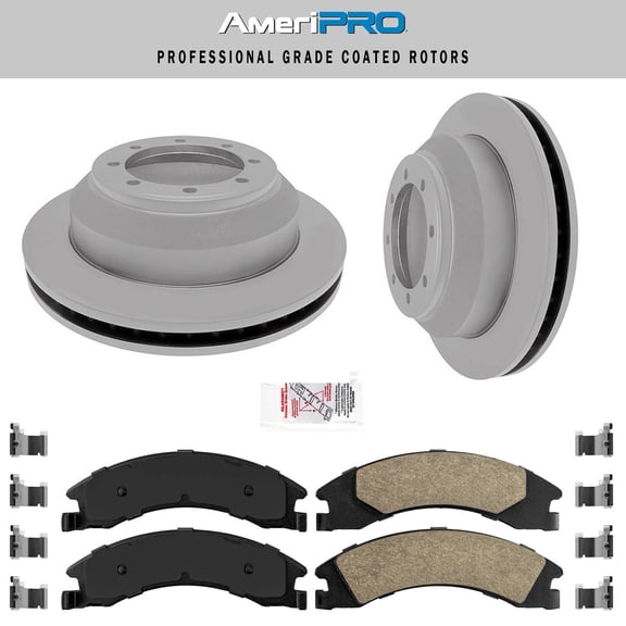 Rear Ceramic Pads & Coated Rotors FOR FORD E350 SUPER DUTY DRW 2008-2019 HD