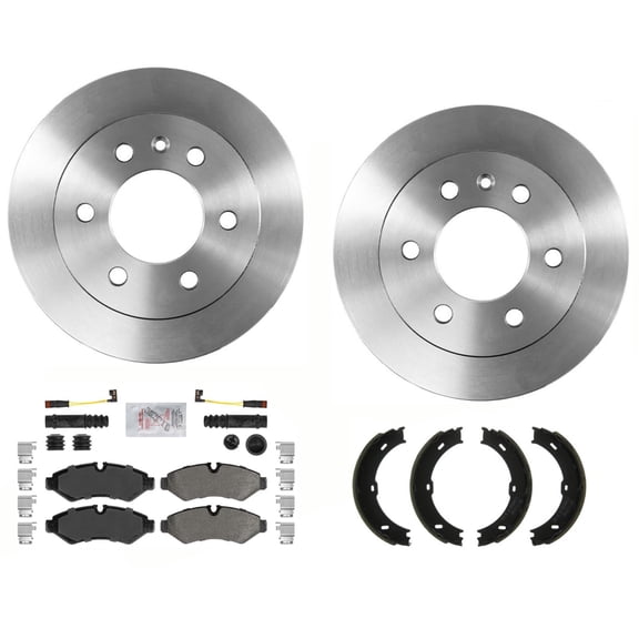 Rear Coated Disc Brake Rotors Pads For Sprinter 3500 2019-20 Single Rear Wheel