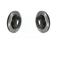 Rear Coated Drilled Slotted Disc Brake Rotors Pair For BMW 328i xDrive
