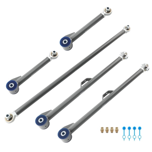 Rear Control Arm & Track Bar Leveling Kit for 2003-2009 Toyota 4-Runner & 2007-2009 FJ Cruiser - 2-4" Lift, High Strength Steel, Poly Bushings, SKU:99492876