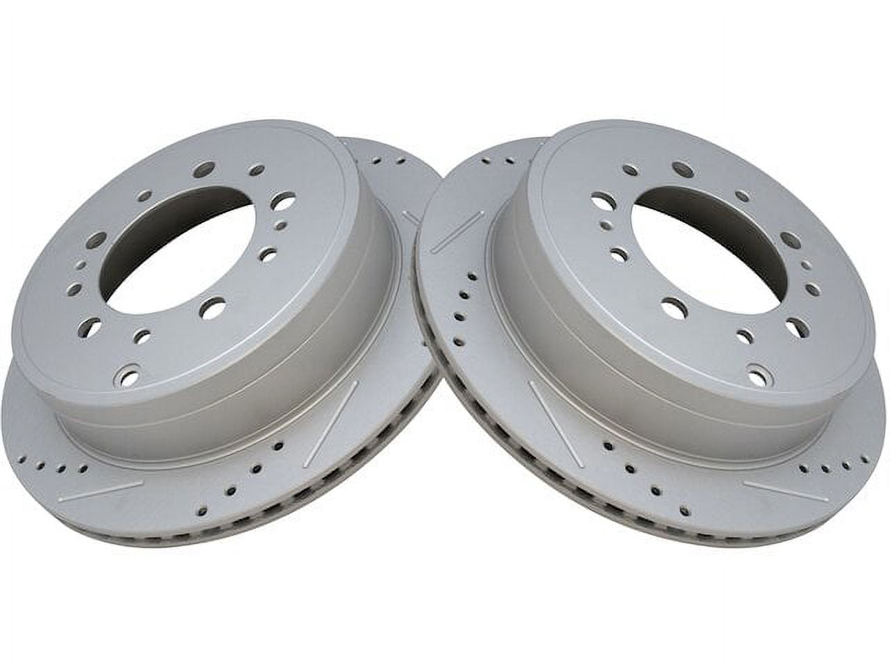 Rear Cross Drilled and Slotted Brake Rotor - Set of 2 - 5-Lug ...