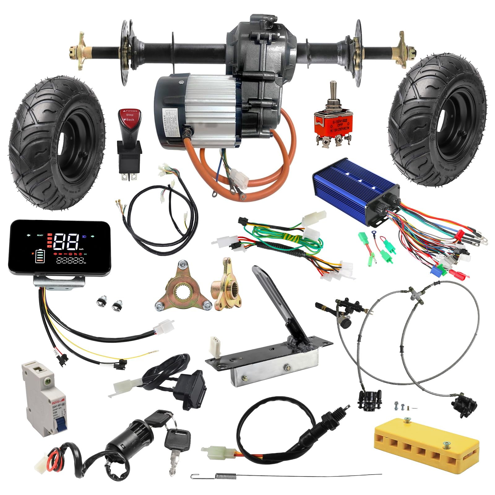 Kit Essieu Différentiel Arrière Électrique 72V 1500W/1000W - Moteur Pour Go Kart Ou Vélo Électrique - Neuf
