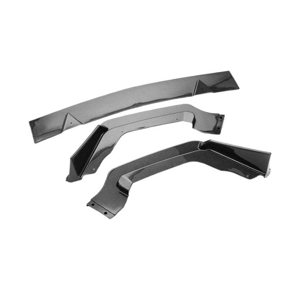 Rear Diffuser With Light+Front Bumper Spoiler Lip For Infiniti Q50 2014-2017 Carbon Fiber+ABS Car Lower Splitter Blade Brakcet
