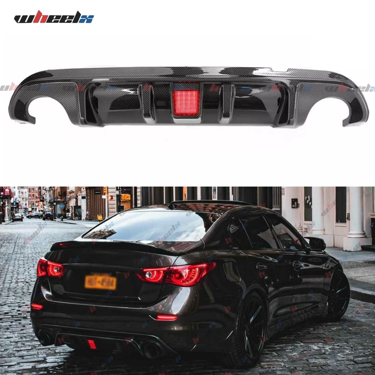 Rear Diffuser with Led Red Brake Light Compatible with 2014-2017 ...