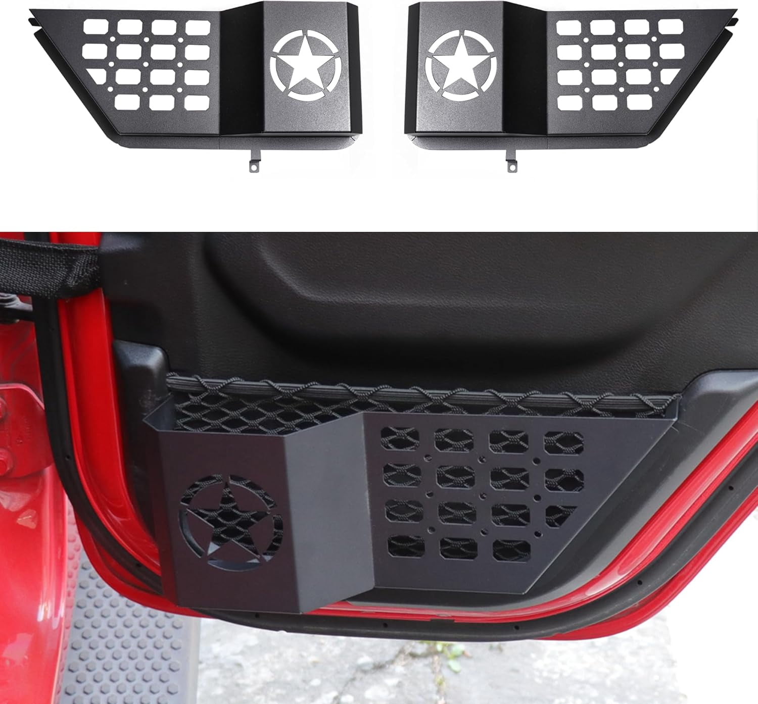 Piclafe Metal Rear Door Storage Pockets for 2018-2024 Jeep