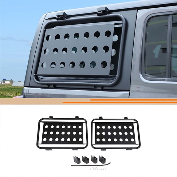 Rear Door Window Triangle Glass Armor Protector Trim Cover For Jeep Wrangler JL