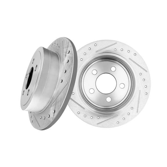 Rear Drilled Slotted Brake Disc Rotors 285mm For 2003-2006 Jeep TJ