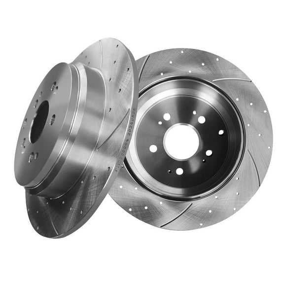 Rear Drilled Slotted Brake Disc Rotors For 2001-2017 Honda Odyssey