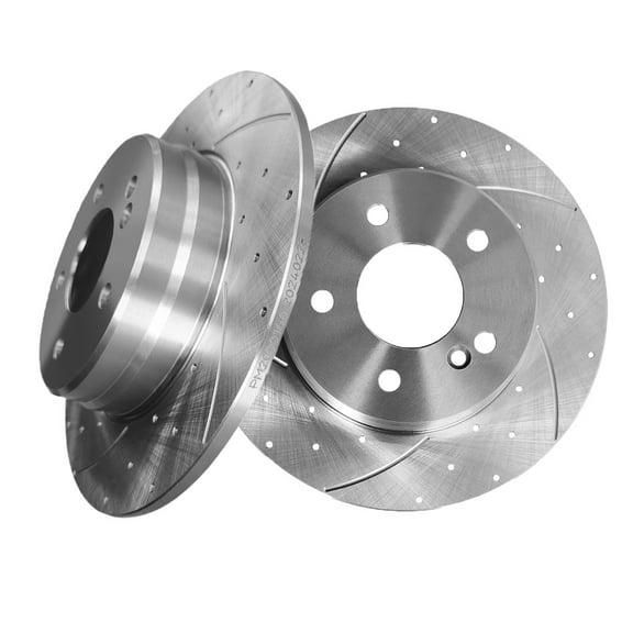 Rear Drilled Slotted Brake Disc Rotors For 2003 Mercedes-Benz C230 Kompressor