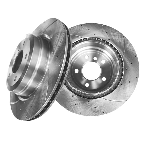 Rear Drilled Slotted Brake Disc Rotors For 2009-2013 BMW 335I Xdrive