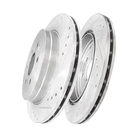 Rear Drilled Slotted Disc Brake Rotors 331 mm For 2009-2017 Chevrolet Traverse 6 Stud Wheel