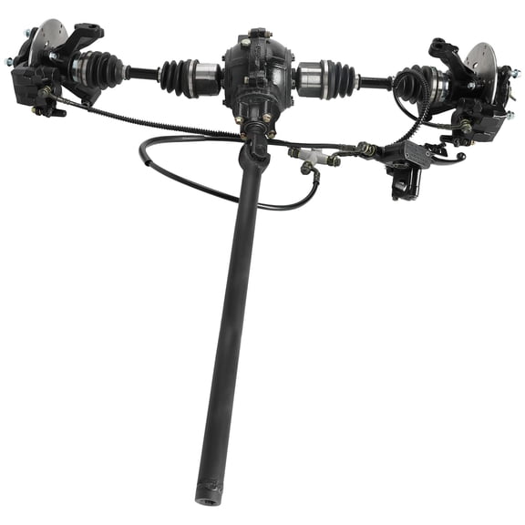 Rear Drive Half Shaft CV Axle kit Gearbox Transimission Differential Housing 4 Stud Wheel Hub with Brake 4 Wheel Drive DIY Parts for Racing ATV Quad Go kart Buggy Golf Cart Vehicles Upgrade