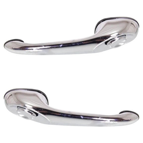 Rear Driver and Passenger Side Exterior Door Handle Compatible with 2001-2010 Chrysler Pt Cruiser Chrome Without Key Hole 4724914AE 4724915AE CH1521133 CH1520133 Couture Edition