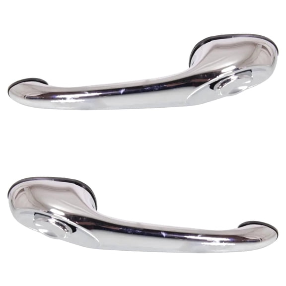 Rear Driver and Passenger Side Exterior Door Handle Compatible with 2001-2010 Chrysler Pt Cruiser Chrome Without Key Hole 4724915AE 4724914AE CH1520133 CH1521133 Couture Edition