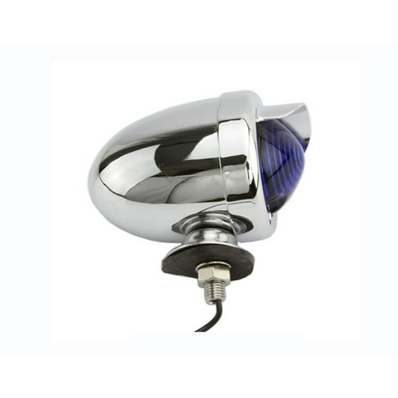 Rear Dummy Light Chrome/Blue. Bike light, bicycle light, lowrider , beach cruiser, chopper, limo, stretch bike, bmx, track