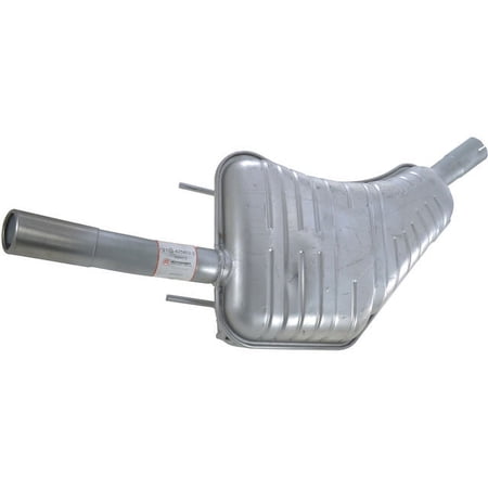 Rear Exhaust Muffler with Straight Exit T-Line - Chrome Finish - Compatible with 1999 - 2009 Saab 9-5 2.3L 4-Cylinder Turbo 2000 2001 2002 2003 2004 2005 2006 2007 2008