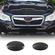 Rear and Front Emblems Trim Cover Fit for Subaru Forester 2013-2018, ABS Front Rear Logo Trim Cover, Front Hood Rear Trunk Emblem Decorative Accessories, 2PCS, with American Flag Pattern VT4