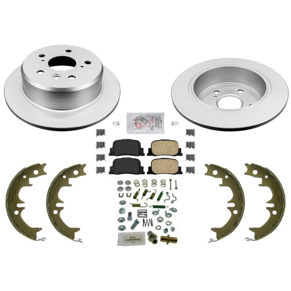 Rear GEO Coated Disc Brake Rotors Pads Parking Brake for Lexus ES300 2000 2001