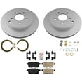 thumbnail image 1 of Rear GEO Coated Disc Brake Rotors Pads Parking Shoes for Ford Edge 2007-2010, 1 of 13