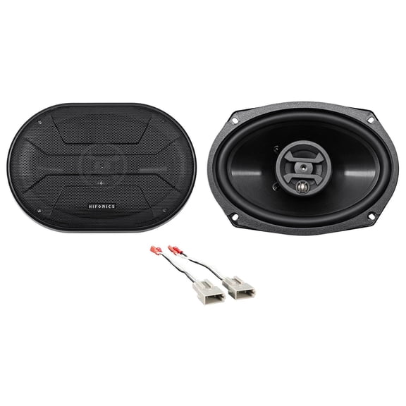 Hifonics ZS693+72-5512 ZS693 6x9" 800W 3-Way Car Speakers with Metra 72-5512 Harness for Ford 1987-Up 800 Watts Peak Power Black