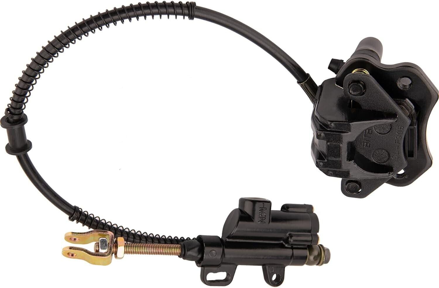 Rear Hydraulic Brake Master Cylinder Caliper Assembly with New Brake Pads for 50cc 70cc 90cc 110cc 125cc ATV Quad Taotao Sunl Roketa NST