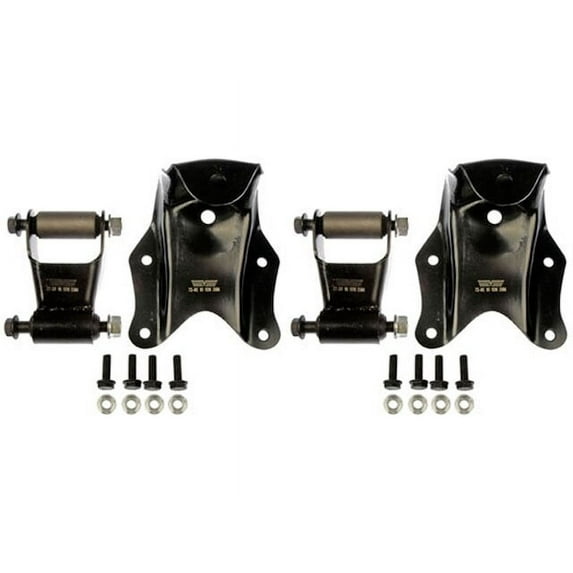 Rear Leaf Spring Shackle and Bracket Kit 2 Piece Set - Compatible with 1992 - 2002 Ford E-150 Econoline 1993 1994 1995 1996 1997 1998 1999 2000 2001
