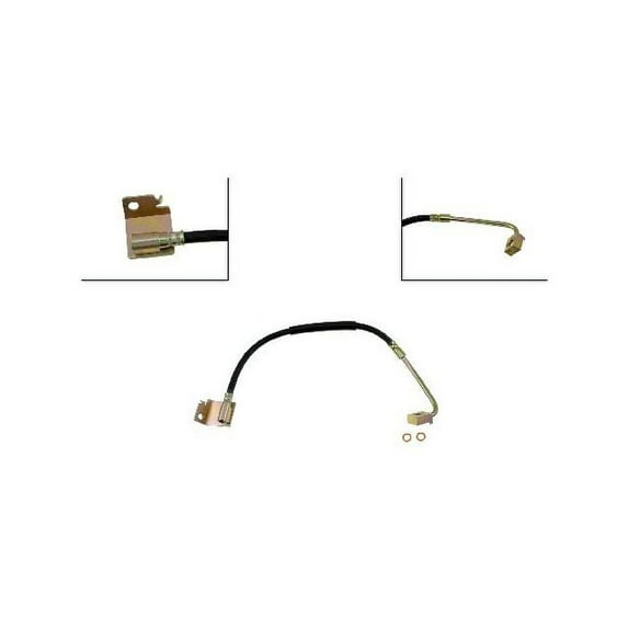 Rear Left Brake Hose - Compatible with 1999 - 2003 Ford F-550 Super Duty 2000 2001 2002