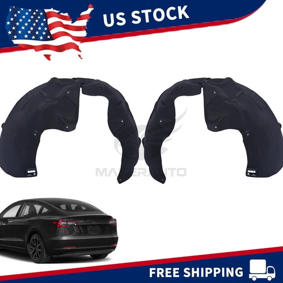 Rear Left & Right Wheel Fender Liner Splash Shield for 2017-2023 Tesla Model 3 2017 2018 2019 2020 2021 2022 2023