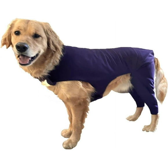 Rear Leg Sleeve Surgery Recovery Suit, Cone Alternative to Protect and Keep from Licking or Chewing Hind Legs, Ten Sizes, Veterinary Approved, Small Plus, Blue